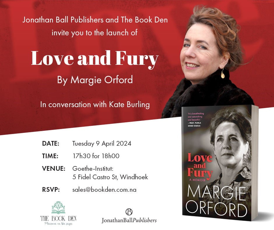  Book Launch: Love and Fury by Margie Orford 9 April